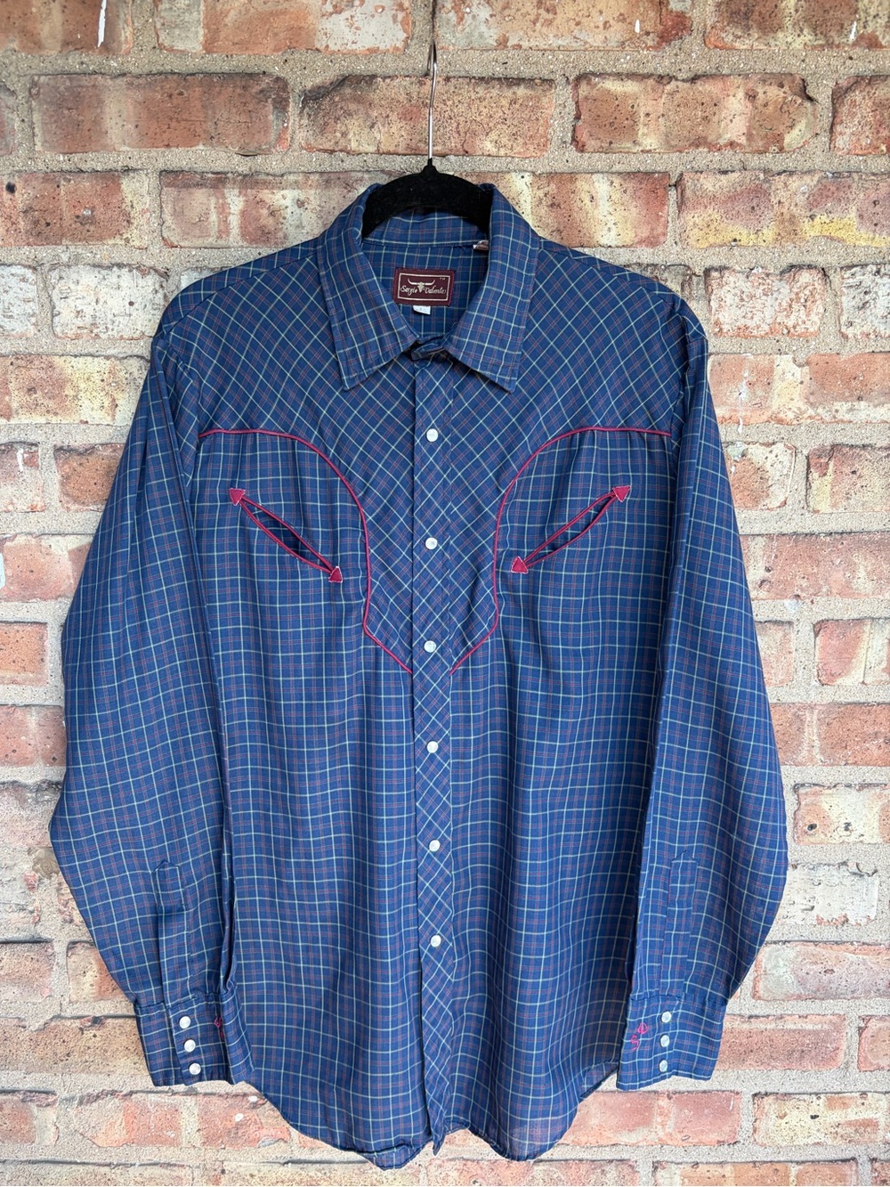 Vintage Sergio Valente Western Plaid Snap Button Shirt
